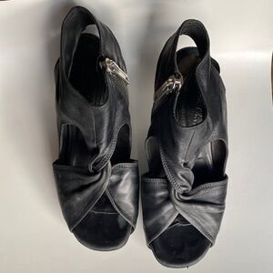 Rick Owens twist wedge shoes with chunky zipper